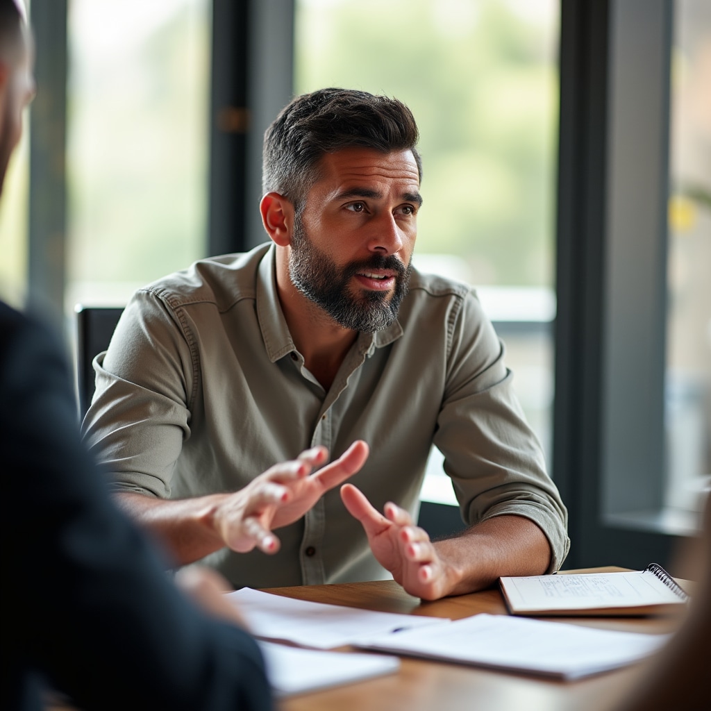 Engaged business owner working on formalization